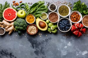 A Spread Of Healthy Foods On A Table